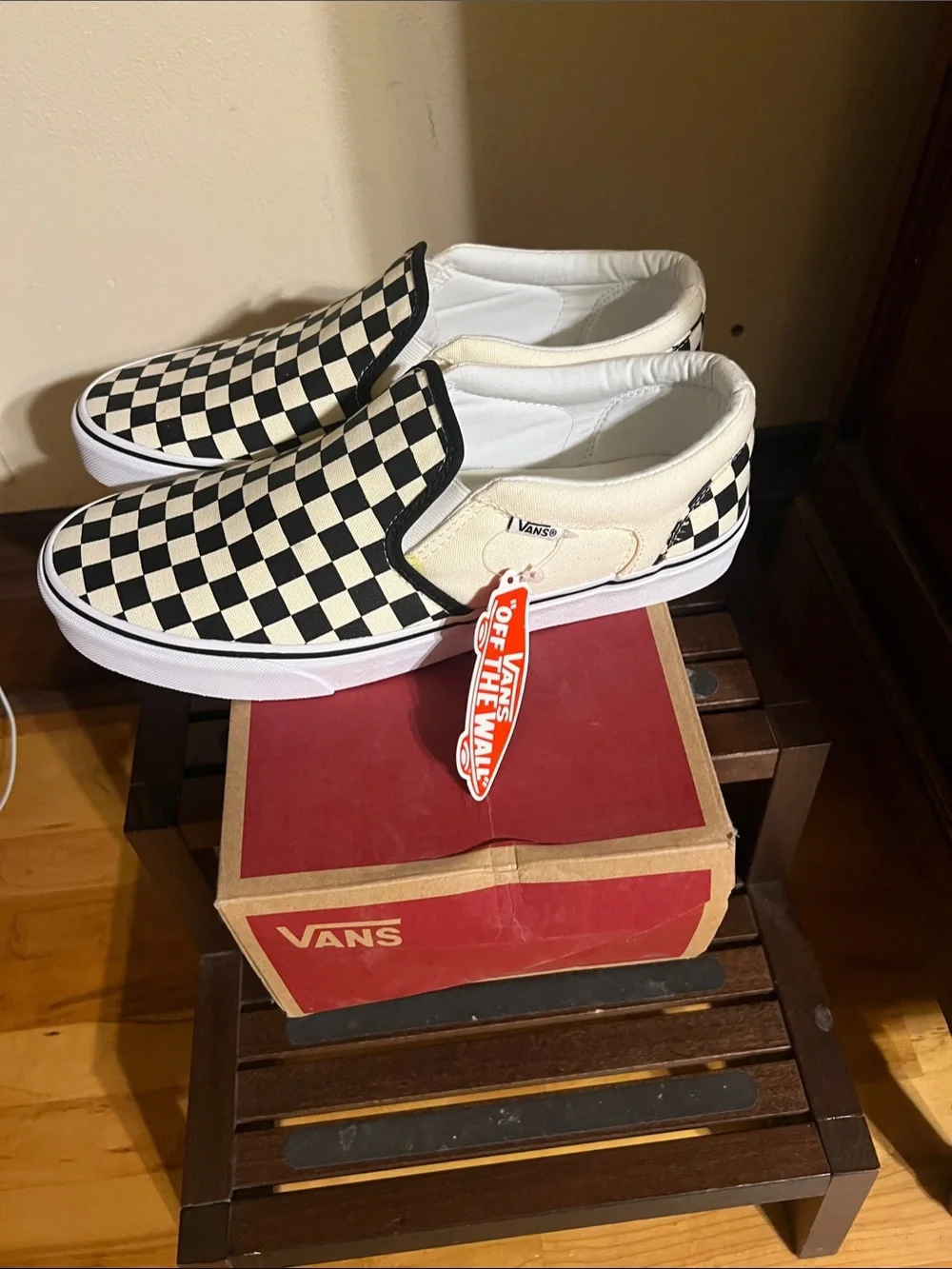 Vans Checkerboard Slip-On Sneakers - Black & White